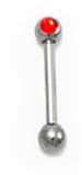 Steel Micro Barbell with Side Threaded Jewelled Ball red / 12
