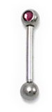 Steel Micro Barbell with Side Threaded Jewelled Ball purple / 12