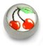 Steel Logo Balls - Pictures 1.6mm, 6mm, Red Cherries (on White)