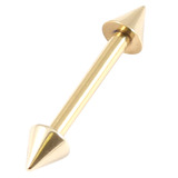 Zircon Titanium Coned Barbells (Gold colour PVD) 1.6mm, 16mm, 4mm base and height