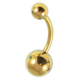Titanium Belly Bar 1.6mm with 8-5 balls 1.6mm, 10mm, 8mm and 5mm, Gold
