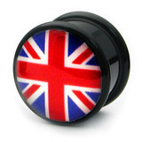 Acrylic Logo Plugs 6-14mm 8mm, Union Jack