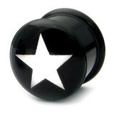 Acrylic Logo Plugs 6-14mm 14mm, White Star