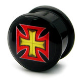Acrylic Logo Plugs 6-14mm 12mm, Maltese Cross 2