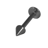 Black Titanium Coned Labrets 1.2mm, 12mm, 3mm base and 3mm height