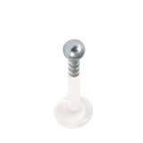 Bioflex Push-fit Labret with Titanium Ball 1.6mm 1.6mm, 6mm, 2.5mm, Mirror Polish