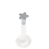 Bioflex Push-fit Labret with Titanium Star 1.6mm 1.6mm, 10mm, Mirror Polish