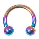 Titanium Circular Barbells (CBB) (Horseshoes) 1.6mm 1.6mm, 14mm, 5mm, Rainbow