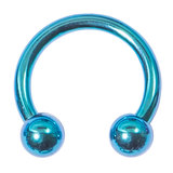 Titanium Circular Barbells (CBB) (Horseshoes) 1.2mm 1.6mm 1.6mm, 14mm, (5mm), Turquoise