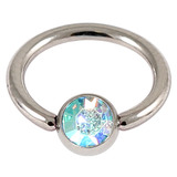 Steel Jewelled BCR 1.6mm Aqua AB / 6