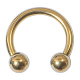 Titanium Circular Barbells (CBB) (Horseshoes) 1.2mm 1.6mm 1.6mm, 12mm, (4mm), Gold