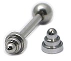Steel Threaded Attachment - 1.2mm and 1.6mm Micro Step Cone. 1.2mm gauge. 3mm base. 3mm high. (Barbell not included)