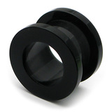 Acrylic Screw Flesh Tunnel 10-24mm 16mm, Black