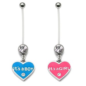 Pregnancy Belly Bars It's a Boy Girl (PTFE)