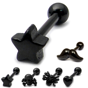 PVD Black Steel Barbell with Casting