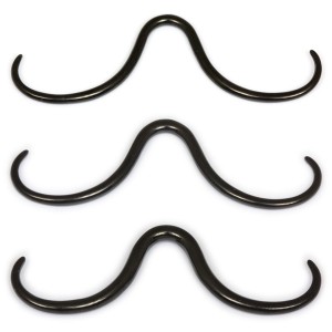 PVD Black Steel Septum Moustache