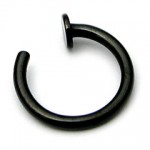 PVD Black Steel Open Nose Ring