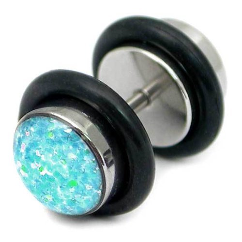 Sparkle Fake Ear Plug Aqua