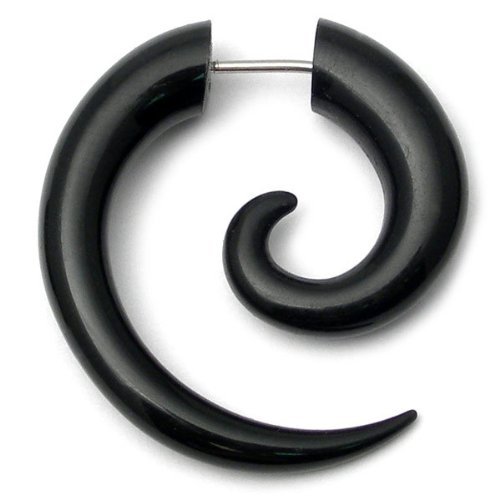 Acrylic Fake Spiral Expander - Black