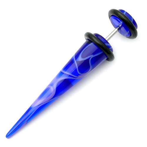 Acrylic Marble Fake Straight Expander - Blue