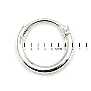 Sterling Silver Hoops Earrings H 9