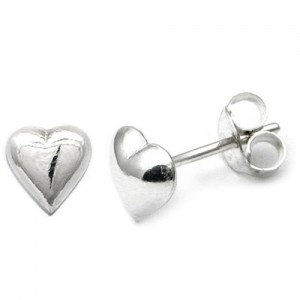 Sterling Silver Heart Stud Earring (ST15)
