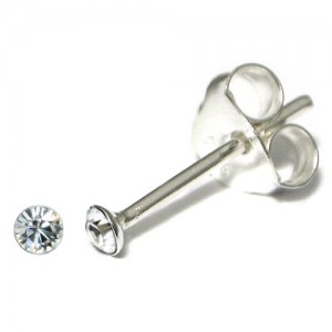 925 Sterling Silver Crystal Studs ST2 Clear