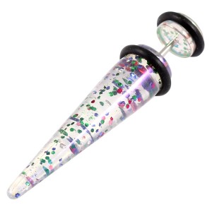 Acrylic Fake Rainbow Glitter Stretcher Expander - Straight