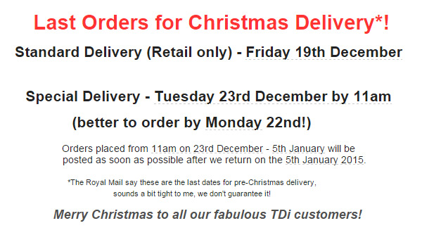 TDi Body Jewellery Christmas Delivery