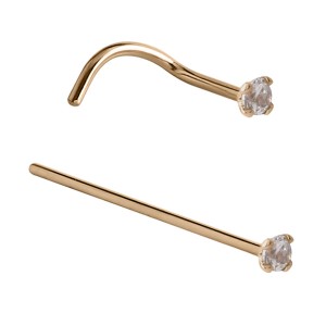 9ct Gold Clawset Jewelled Nose Stud