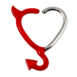 Steel Horny Devil Continuous Heart Rings