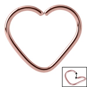 Rose Gold Steel Continuous Heart Rings (Rose Gold colour PVD)