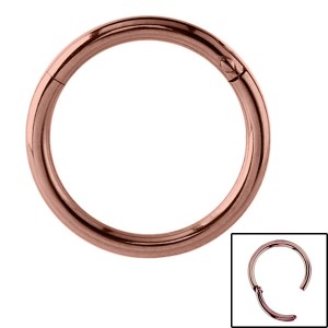 Rose Gold Steel Hinged Smooth Segment Ring (Rose Gold colour PVD)