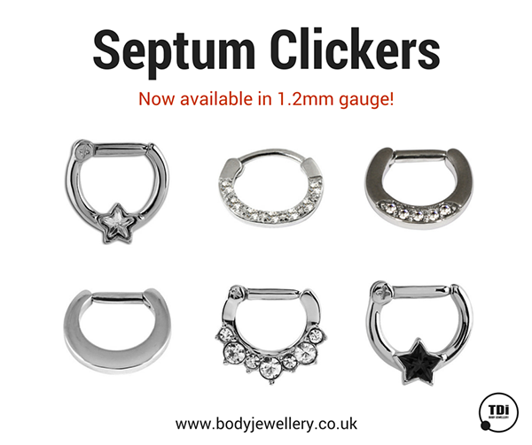 Septum Clickers Now in 1.2mm gauge