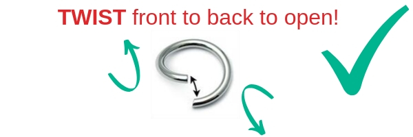 Image of twisting continuous ring to open