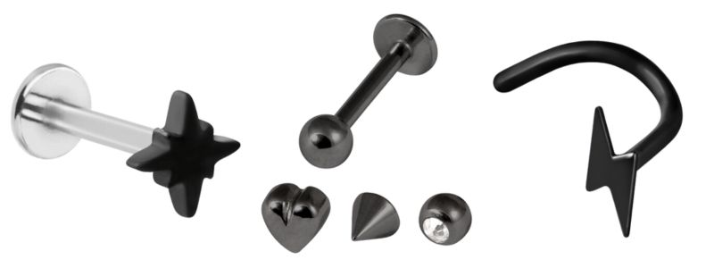 PVD Black Steel Body Piercing Jewellery