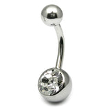 Steel External Jewelled Belly Bar 14mm