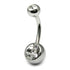 Steel Double Jewelled Belly Bar 14mm