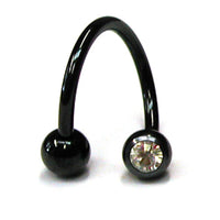 Black Titanium Double Jewelled Spirals 1.6x10mm