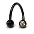 Black Titanium Double Jewelled Spirals 1.6x10mm