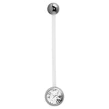 Pregnancy Bioflex and Surgical Steel Single Jewelled Belly Bars (formerly PTFE)