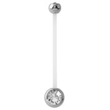 Pregnancy Bioflex and Surgical Steel Double Jewelled Belly Bars (formerly PTFE)