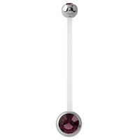 Pregnancy Bioflex and Surgical Steel Double Jewelled Belly Bars (formerly PTFE)