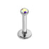 Steel Internally Threaded Jewelled Labrets 1.2mm