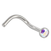 Titanium Jewelled Nose Stud - 2.35mm Jewel