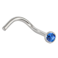 Titanium Jewelled Nose Stud - 2.35mm Jewel