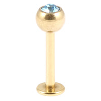 Zircon Titanium Jewelled Labrets 1.2mm (Gold colour)
