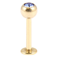Zircon Titanium Jewelled Labrets 1.2mm (Gold colour)