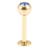 Zircon Titanium Jewelled Labrets 1.2mm (Gold colour)