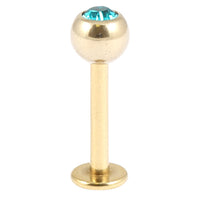 Zircon Titanium Jewelled Labrets 1.2mm (Gold colour)